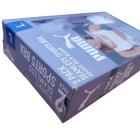 PUMA Lg 2 Pack Seamless Athletic Sports Bra Set Adjustable Drycell Activewear - Picture 4 of 13